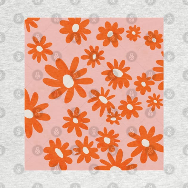 orange retro floral by edmproject